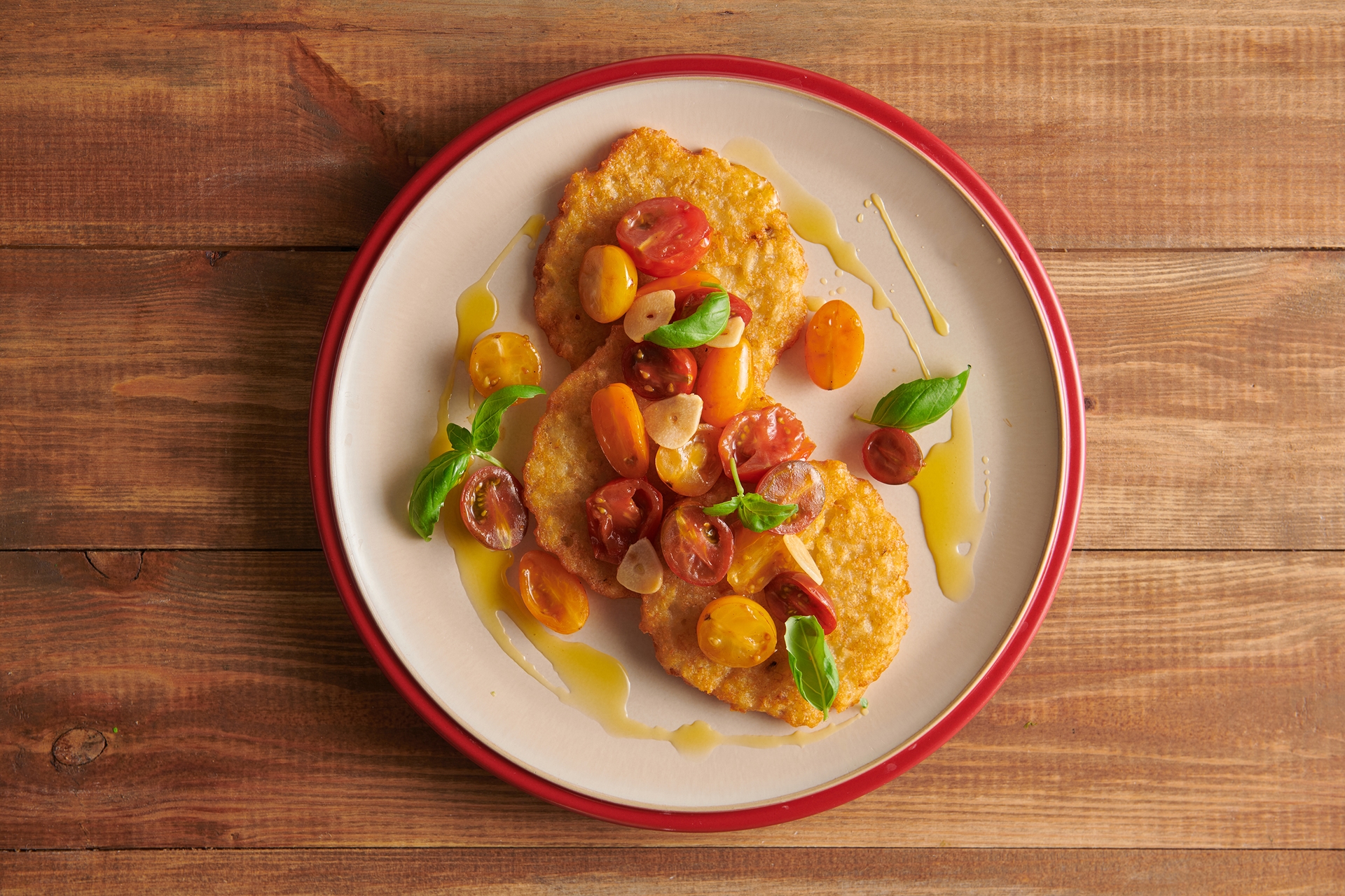 Aviko Burgonyalepény sült paradicsommal és fokhagymával